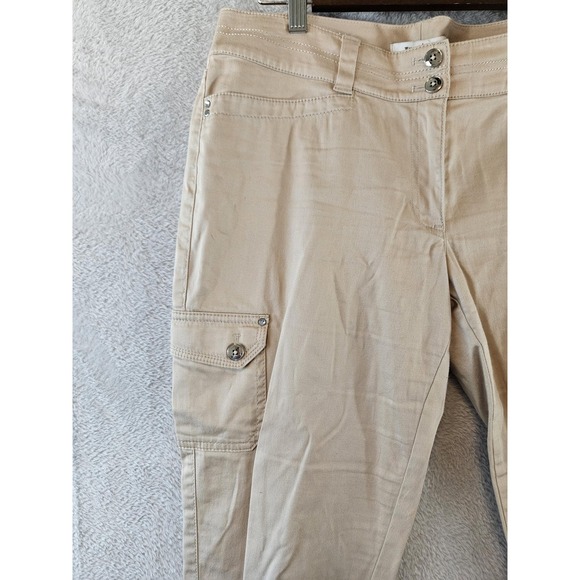 White House Black Market Pants Womens 8 Crop Leg Cargo Stretch Casual Pockets - Picture 3 of 16